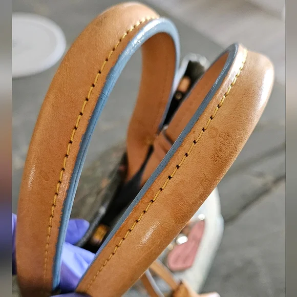 Dooney & Bourke Multicolor Logo Drawstring Tote | Y2K | Leather Trim - Picture 10 of 15